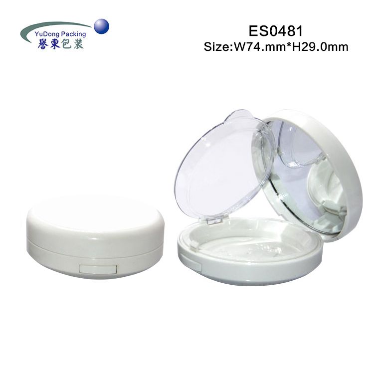 White Round Compact Powder Container