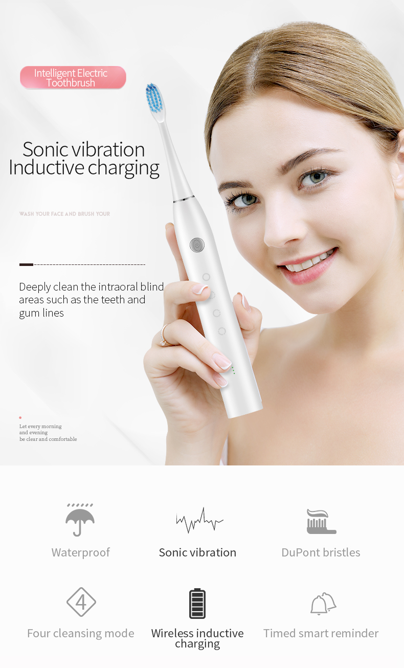 2020 Hotsale Whole Sainbeauty New Sonic toothbrush + cleansing (two in one) adult  kids  sonic toothbrush