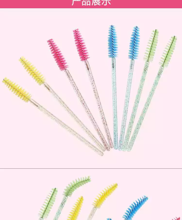 Sain Disposable Crystal Makeup Brushes Glitter Mascara Brush Lash Wands 50pcs