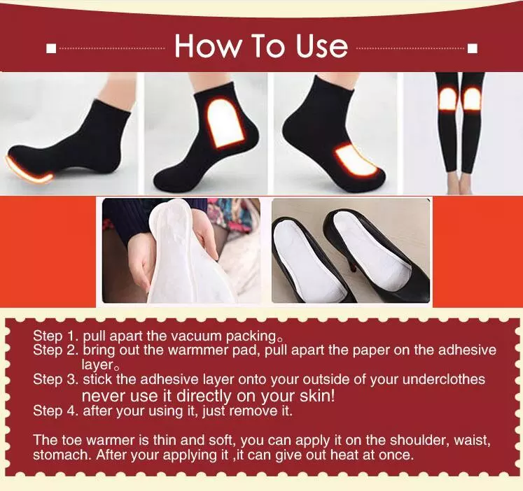 Dysmenorrhea warm paste pads Heat Patch instant warm paste Cold Day Foot Warmer Keep Foot Warm