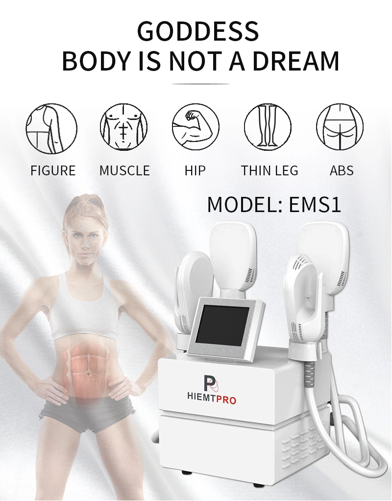 Hi-EMT PRO Max 4 Handle No Workout No Diet Building Muscle Burning Fat EMS Hiemt Sculpting Electromagnetic Muscle