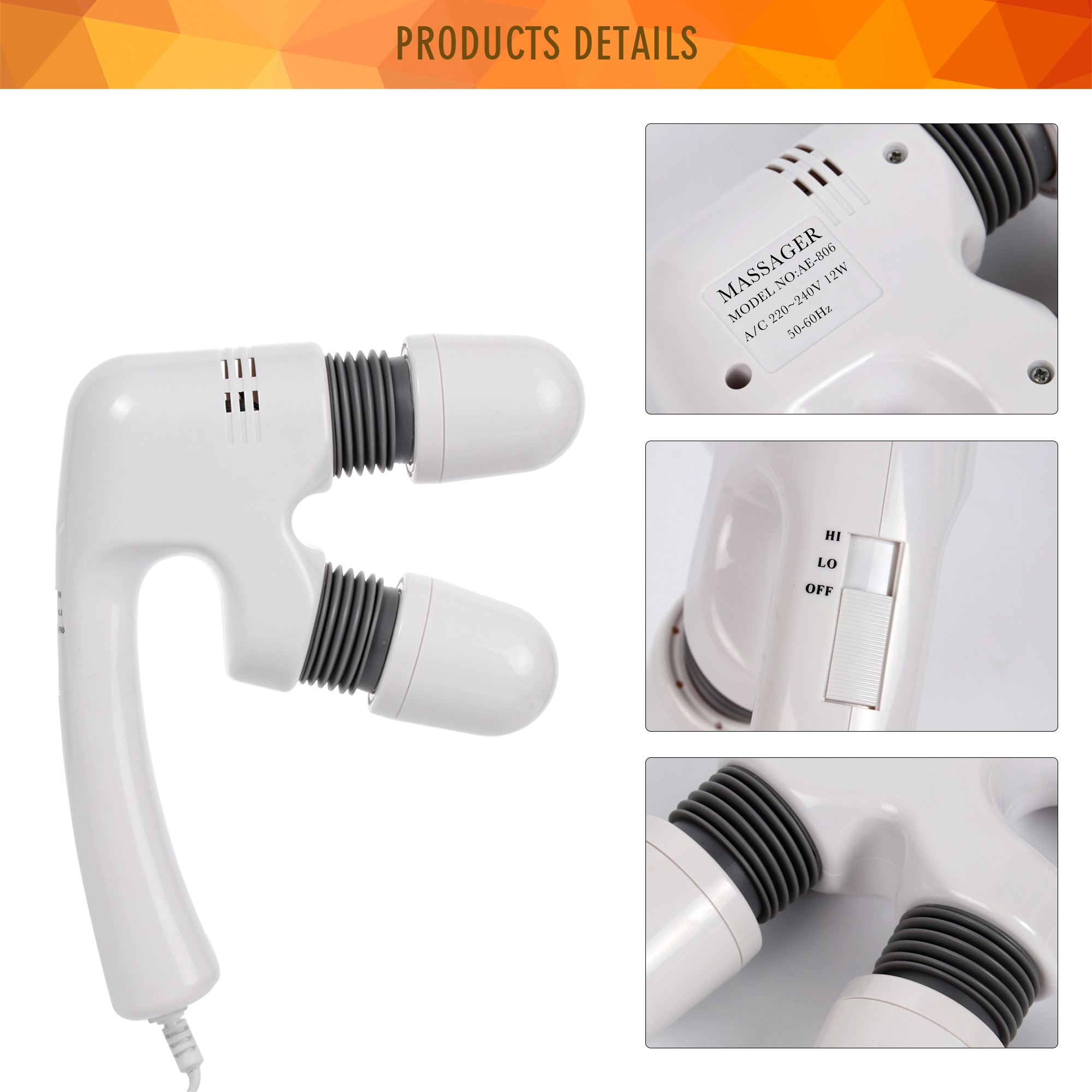 High Quality Electric Double Head Vibration Massager Gun Personal Care Pain Relief Equipment