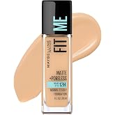 Maybelline Fit Me Matte + Poreless Liquid Oil-Free Foundation Makeup, Natural Beige, 1 Count (Packaging May Vary)