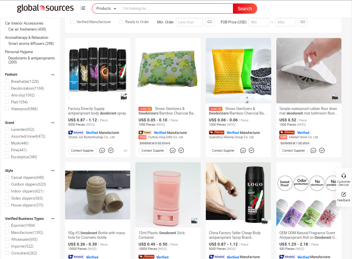 GlobalSources Deodorants