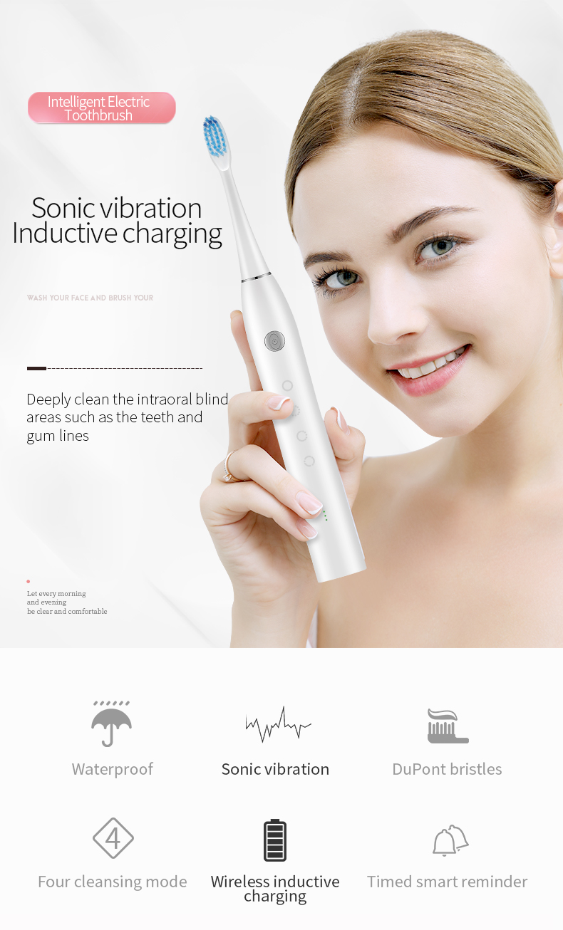 2020 Sainbeauty New Sonic toothbrush + cleansing (two in one) sonic toothbrush electric