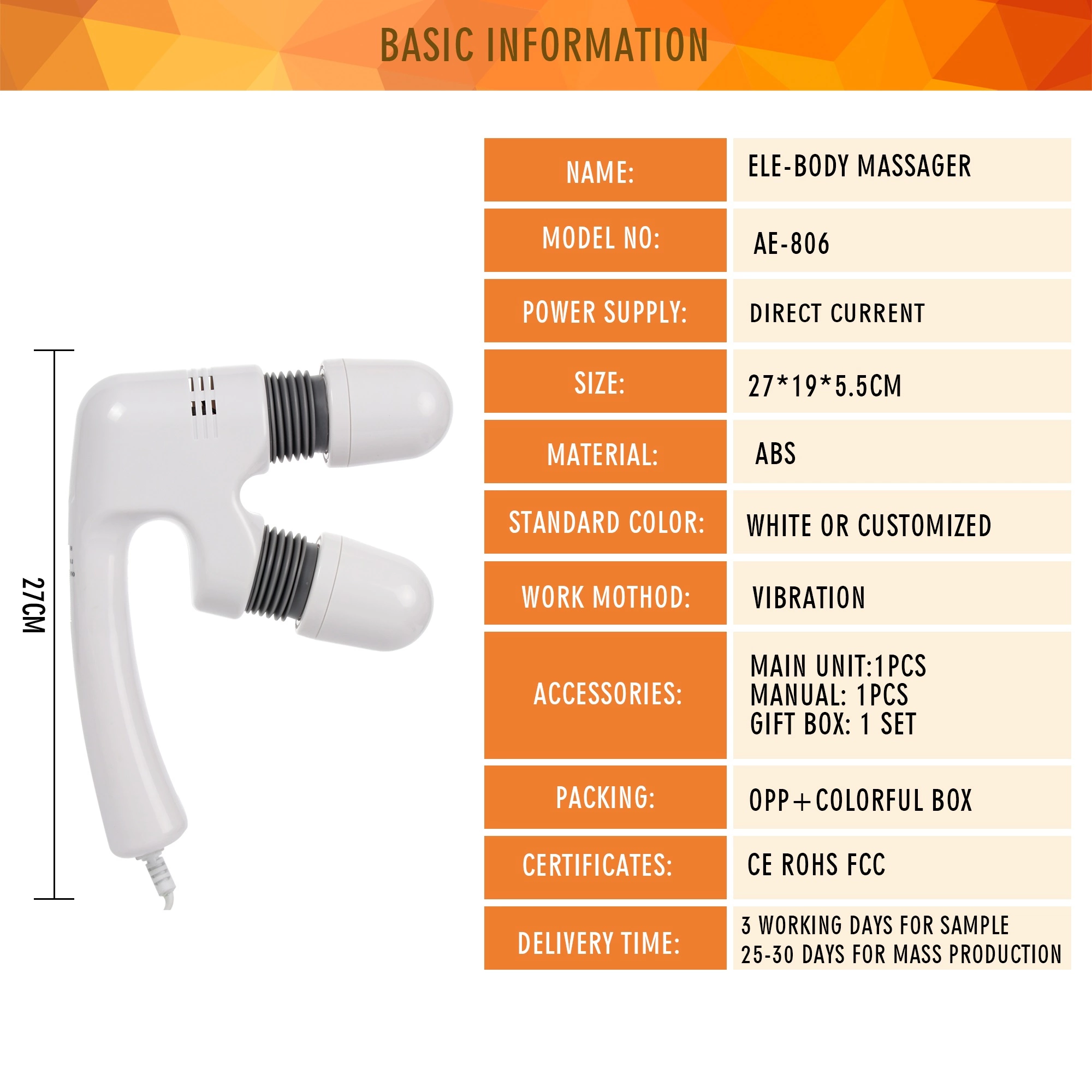 High Quality Electric Double Head Vibration Massager Gun Personal Care Pain Relief Equipment