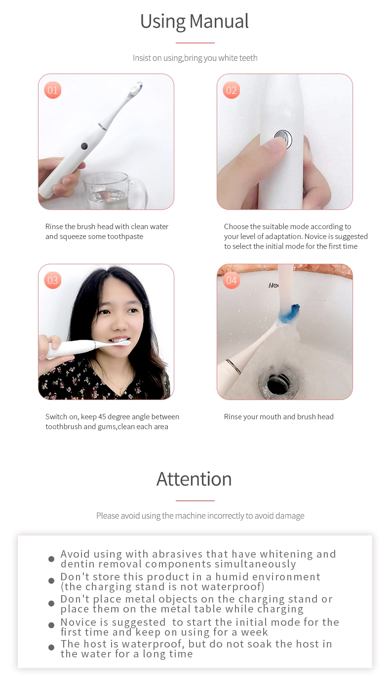 2020 Sainbeauty New Sonic toothbrush + cleansing (two in one) sonic toothbrush electric