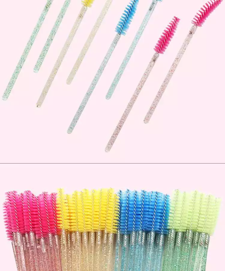 Sain Disposable Crystal Makeup Brushes Glitter Mascara Brush Lash Wands 50pcs