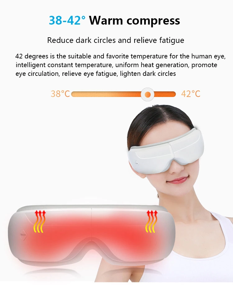 180 degrees folding air pressure eye massager with heating and vibration eye massager rechargeable threapy