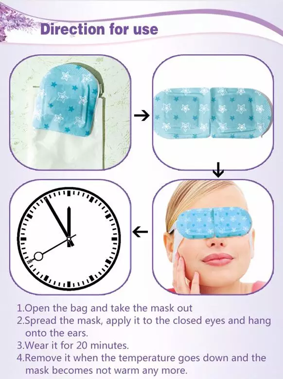 For Eye Fatigue Relief New Disposable lavender fragrance Herbal  Hot Steam Gentle Eye Pads/Mask