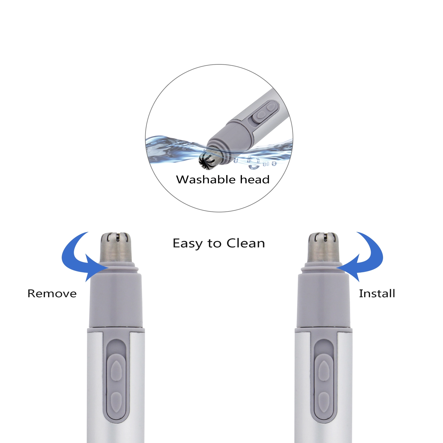 Portable electric mini nose & ear hair trimmer battery operated nose hair trimmer for men