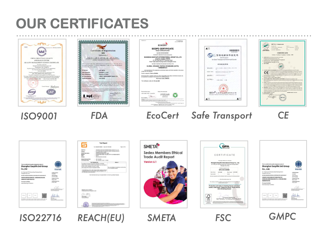 Shanghai Easylife International Group Company Certificates
