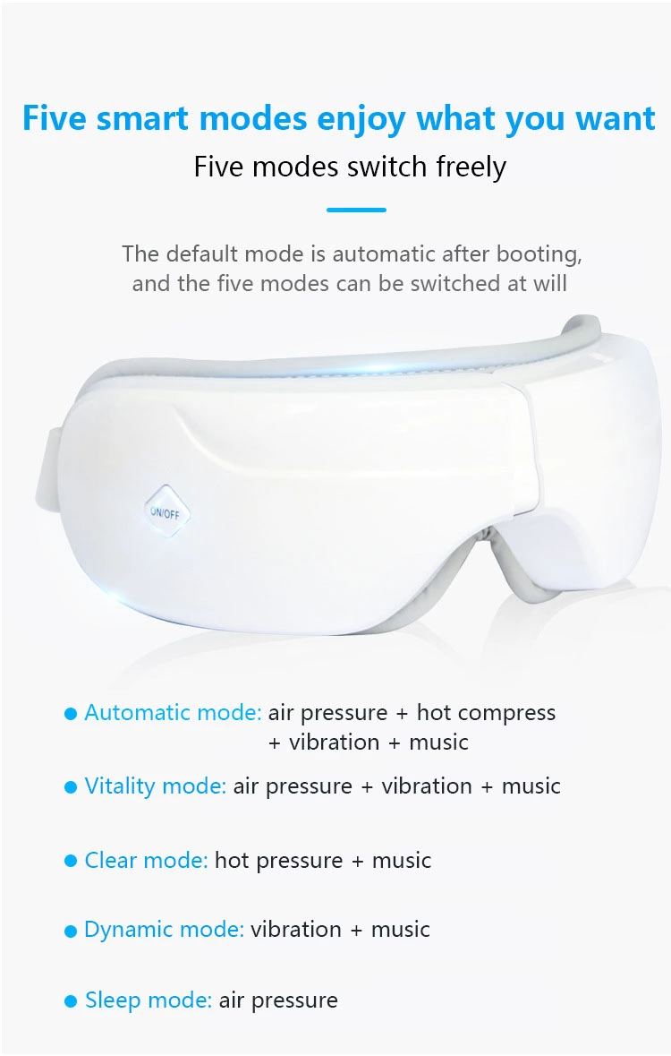 180 degrees folding air pressure eye massager with heating and vibration eye massager rechargeable threapy