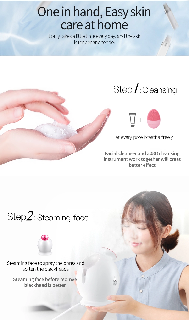 2020 Sainbeauty Ultrasonic shovel  USB Rechargeable Portable Skin Care Facial Skin Scrubber Ultrasonic Blackhead Remover Shovel