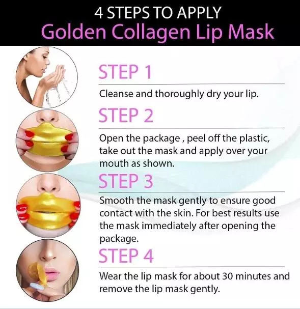 Private Label Black Anti-wrinkle Essence Sheet Sleeping Gold Collagen Lip Mask