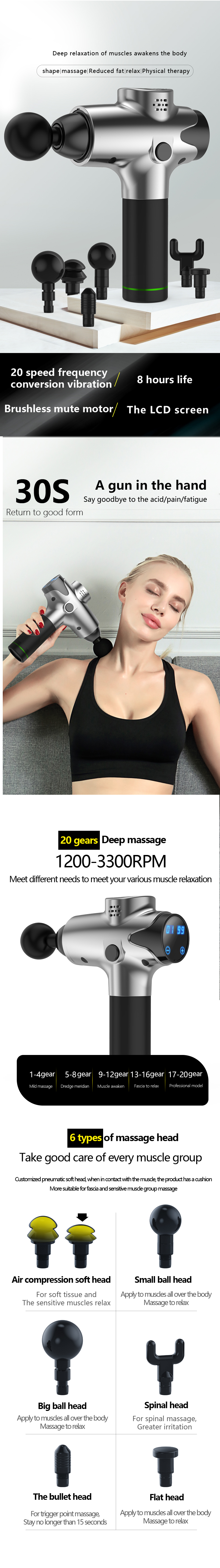 Deep muscle massage fascia gun to revitalize the body