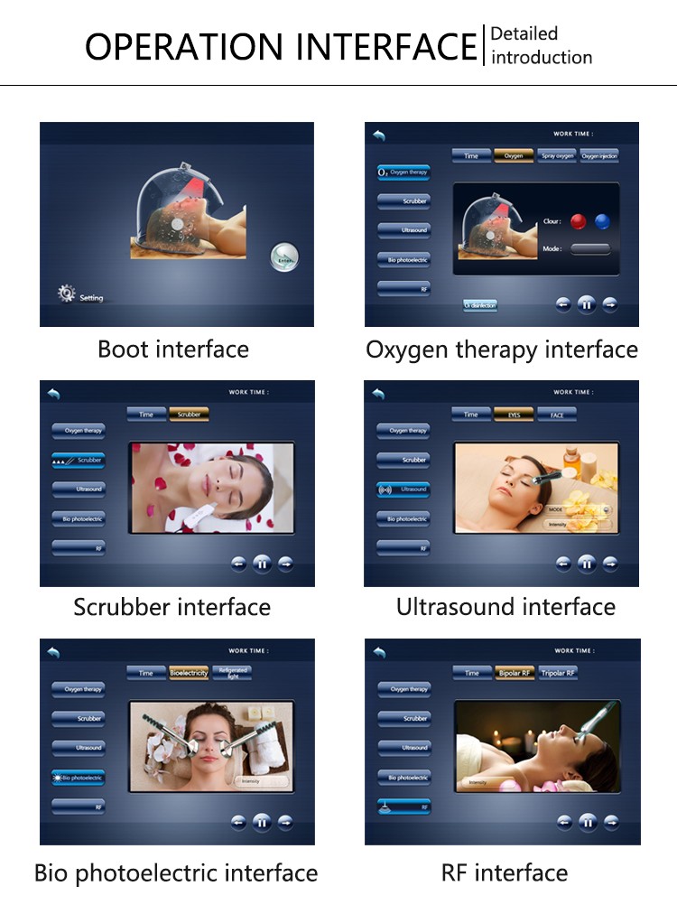 High quality Professional 13 in 1 oxygen therapy equipment oxygen mask oxygen hyperbaric facial machine Professional