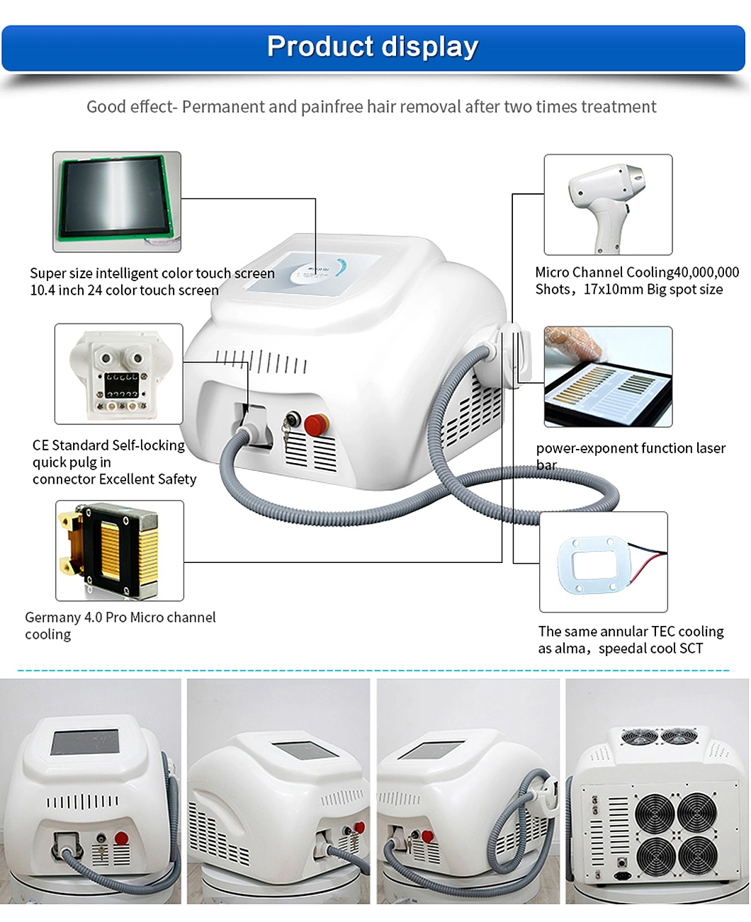 755 808 1064 Diode Laser Hair Removal Diode Laser Ice Platinum Permanent Portable 808nm Diode Laser Hair Removal Epilator