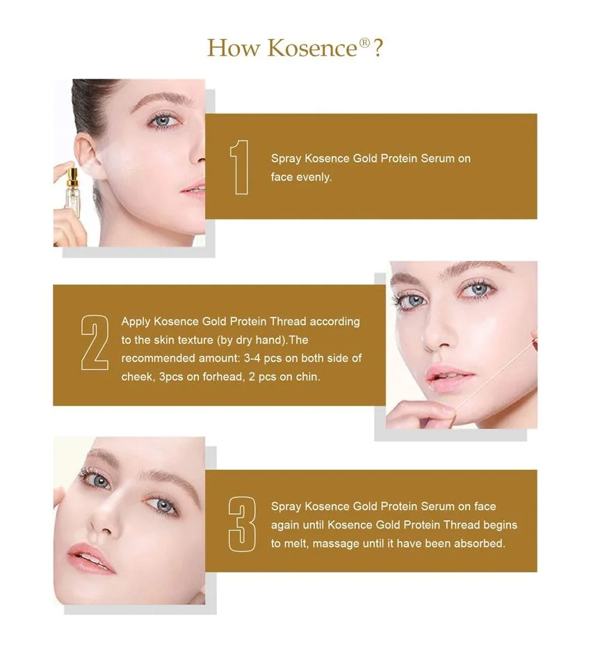 Kosence Remove Wrinkles Serum Set Protein Gold Peptide Line Face Thread for Skin Care