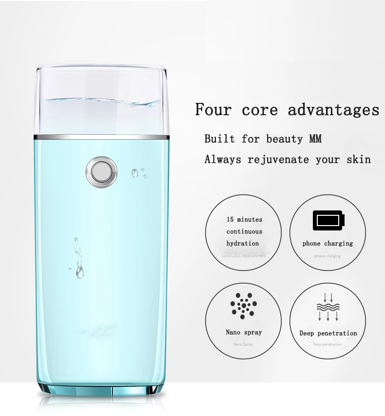 Sain High Tech Beauty Skin Care USB Charging Portable Face Spray water Meter Steaming Deep Cleansing Spray Facial Steamer