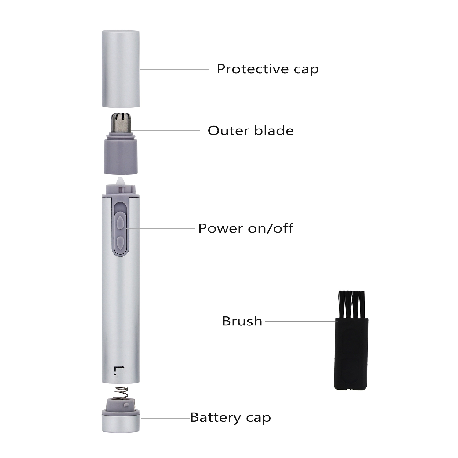 Portable electric mini nose & ear hair trimmer battery operated nose hair trimmer for men