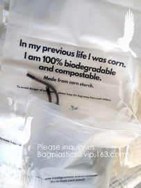 China Bio degradable corn starch PLA plastic zipper bag, Compost Bio Degradable Green Plastic Compostable k Bags factory