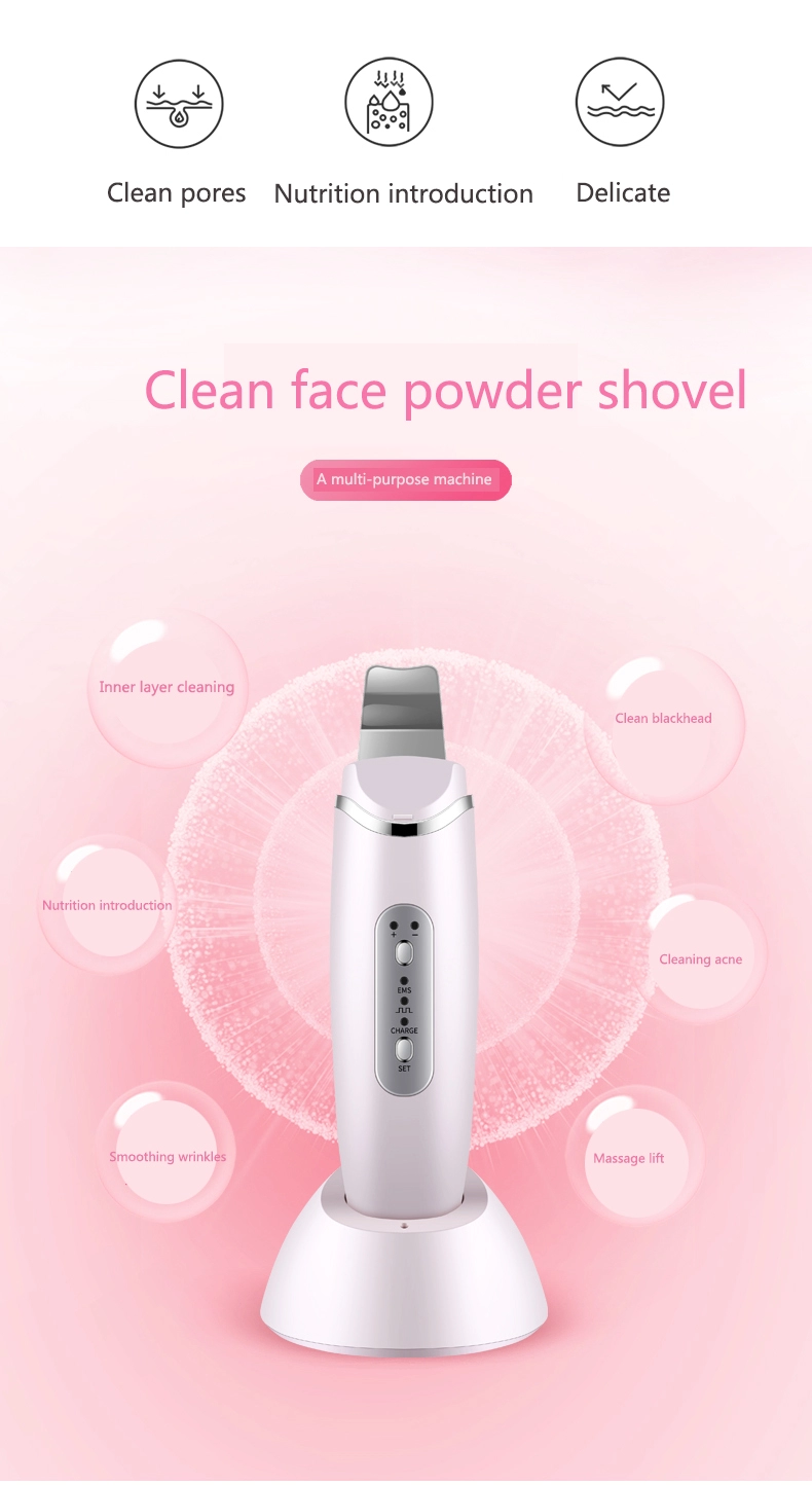 Private label Ultrasonic shovel  USB Rechargeable Portable Skin Care Facial Skin handle ultrasonic beauty shovel