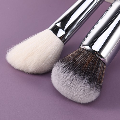 7PCS White Makeup Brush Set with Glitter Cosmetic Bag – Low MOQ Private Label for Beauty Brands