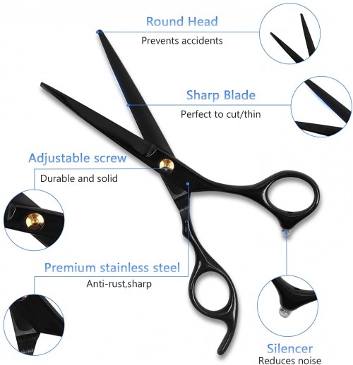 Hair Cutting Scissors-12 Pcs Hair Scissors Professional with Stainless Steel Thinning Scissors-Comb-Cape and Clips Hair Shear