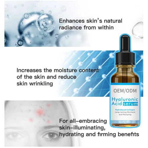 OEM Private Label Hyaluronic Acid Face Serum Hydrating Moisturizing Skincare