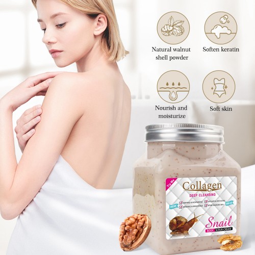 Face And Body Scrub Snail Collagen Natural Body Scrub Exfoliation Cream