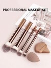 Premium Cosmetic Brush Set with Metal Tube Packaging – Luxury Face & Eye Brushes, OEM/ODM Manufacturer