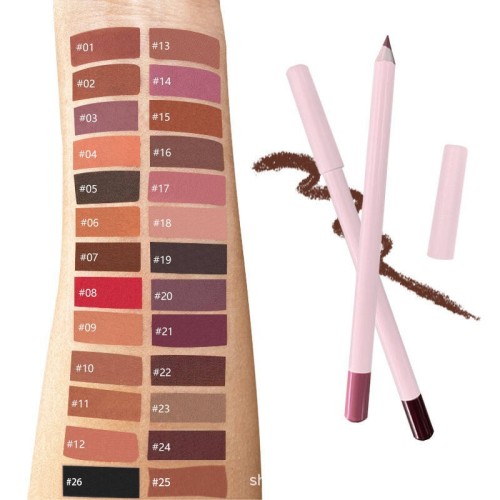 Custom Logo 24colors Creamy Lip Liner Highly Pigmented dark brown Lipliner Natural Private Label Wholesale Lip Liner pencil
