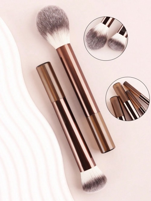 Premium Cosmetic Brush Set with Metal Tube Packaging – Luxury Face & Eye Brushes, OEM/ODM Manufacturer