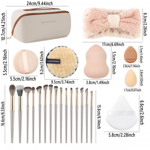 Professional Makeup Brush & Beauty Sponge Set with Cosmetic Bag | OEM Private Label Available