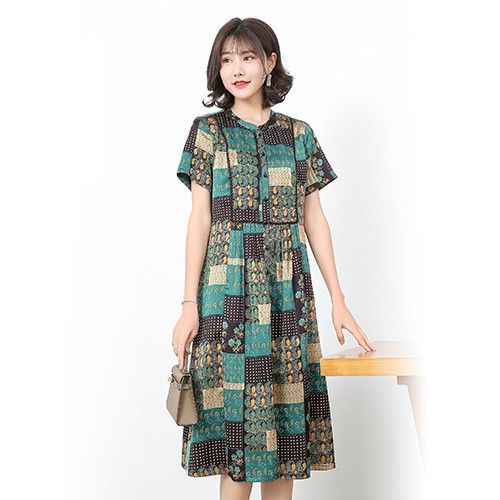 FUKESI2020 Summer women's dress Lady dress Mother dress imitation silk silk dress