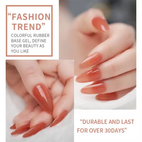 Pearly & crystal Rubber base gel polish base coat