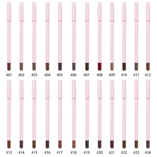 Custom Logo 24colors Creamy Lip Liner Highly Pigmented dark brown Lipliner Natural Private Label Wholesale Lip Liner pencil