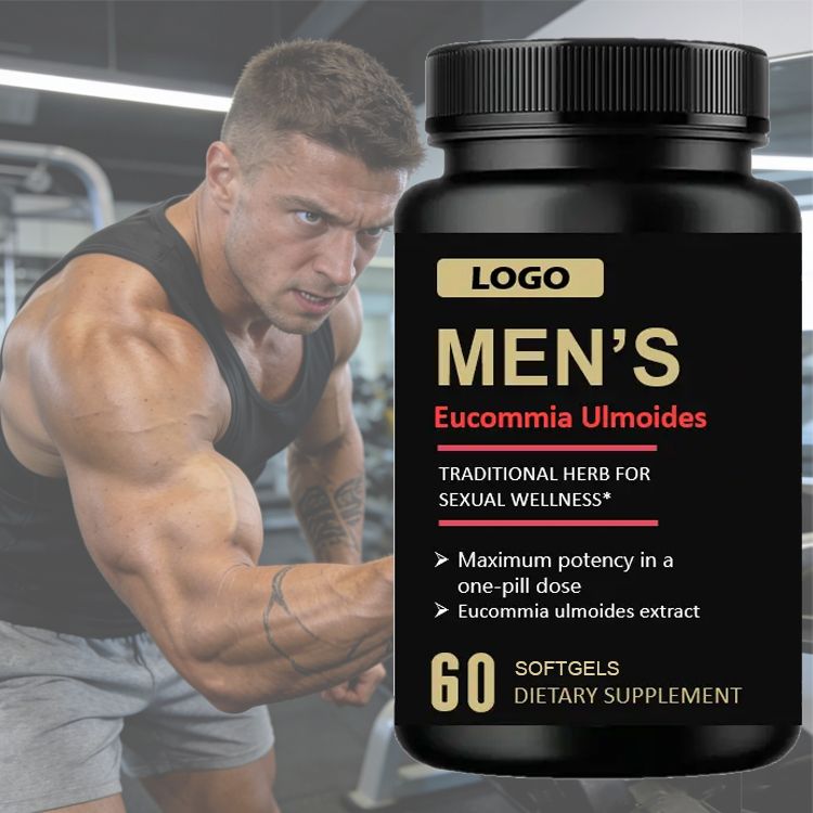 Men's Eucommia Ulmoides Softgels, 60 Softgels, Eucommia Ulmoides Extract, Traditional Herbal Supplement for Men's Sexual Wellness, OEM Private Label