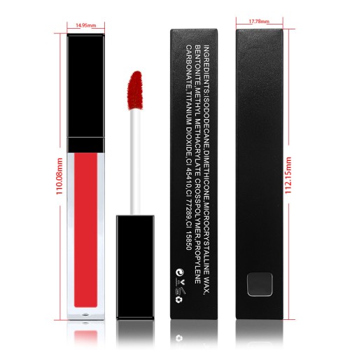 Private Label Vegan Long Lasting Waterproof Matte Liquid Lipgloss Non-stick Cup Vegan Matte Lipstick