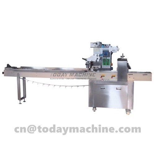 Automatic Chip Bread Packaging Equipment Flow Danish Pita Bread Wrapper