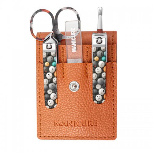 Manicure Set 5pcs Printing Travel Nail Grooming Set Nail Clipper Sets Nail Care Tools With Fake Leather Case