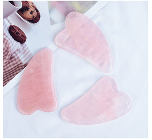 2019 Amazon Hot Sale best seller high quality natural Rose quartz Gua Sha Jade Board body massage Tools for health care