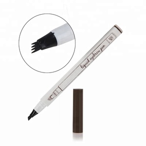 2019 hot product 3 Colors Liquid Eyebrow tattoo Pencil 4 Head Fork Tips Long Lasting Waterproof Microblading Eyebrow Tattoo Pen