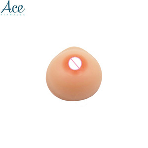 500g Realistic Medical Artificial Nude Brown Skin Color False Breast Silicon Breast Form With Strap For Men Cross Dresser Suit