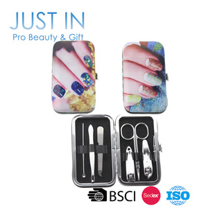 6pcs/set 2 Kinds Women Girls Manicure Pedicure Set Product Tool Include Earpick Nail Clipper Tweezer Nail File Sissor