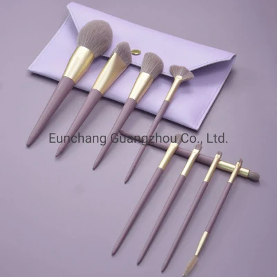 Basic Customization Purple Handle 9PCS Makeup Brush Set Professional Brush