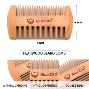 BlueZOO Double Sides Natural  Pear wood  Comb for Men Glooming-2 Colors