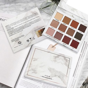 China manufacturer make up cosmetics no brand 12 color matte marble cardboard eyeshadow palette