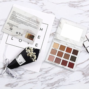 China manufacturer make up cosmetics no brand 12 color matte marble cardboard eyeshadow palette